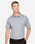 Devon & Jones DG22 Men's CrownLux Performance Address Mélange Polo - Grey Melange - model front
