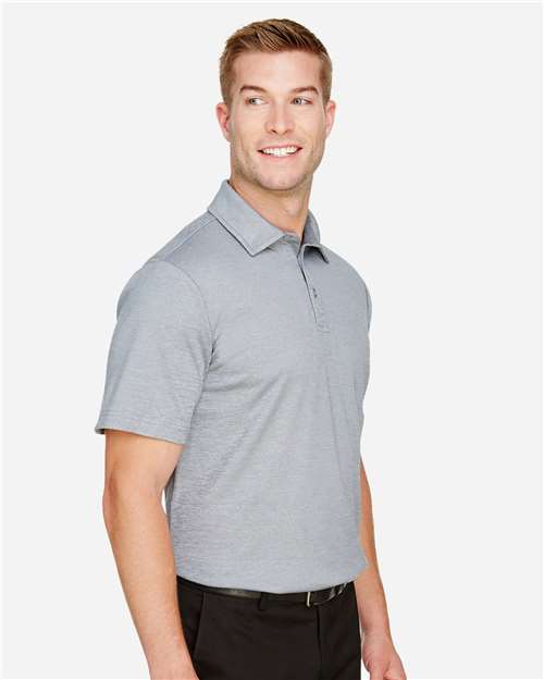 Devon & Jones DG22 Men's CrownLux Performance Address Mélange Polo - Grey Melange - model side
