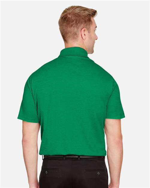 Devon & Jones DG22 Men's CrownLux Performance Address Mélange Polo - Kelly Green Melange - model back