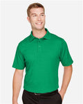 Devon & Jones DG22 Men's CrownLux Performance Address Mélange Polo - Kelly Green Melange - model front
