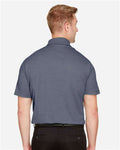 Devon & Jones DG22 Men's CrownLux Performance Address Mélange Polo - Navy Melange - model back