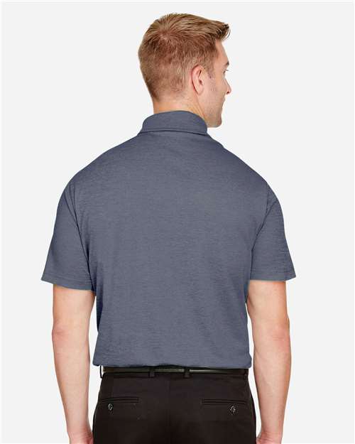 Devon & Jones DG22 Men's CrownLux Performance Address Mélange Polo - Navy Melange - model back