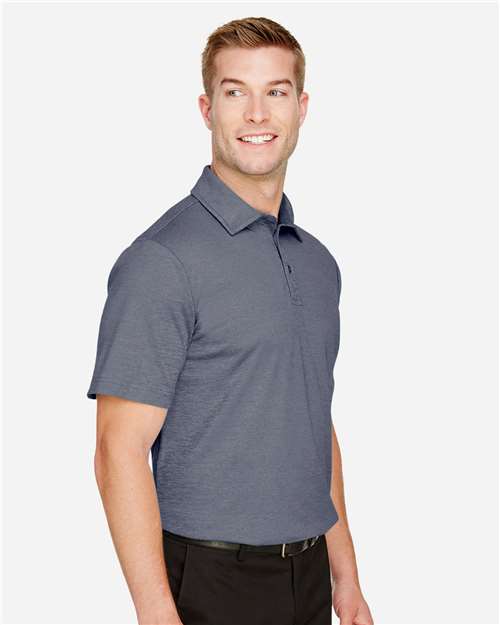 Devon & Jones DG22 Men's CrownLux Performance Address Mélange Polo - Navy Melange - model side