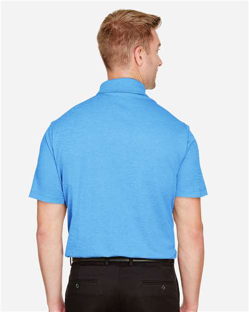 Devon & Jones DG22 Men's CrownLux Performance Address Mélange Polo - Ocean Blue Melange - model back