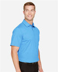 Devon & Jones DG22 Men's CrownLux Performance Address Mélange Polo - Ocean Blue Melange - model side