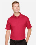 Devon & Jones DG22 Men's CrownLux Performance Address Mélange Polo - Red Melange - model front