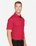 Devon & Jones DG22 Men's CrownLux Performance Address Mélange Polo - Red Melange - model side