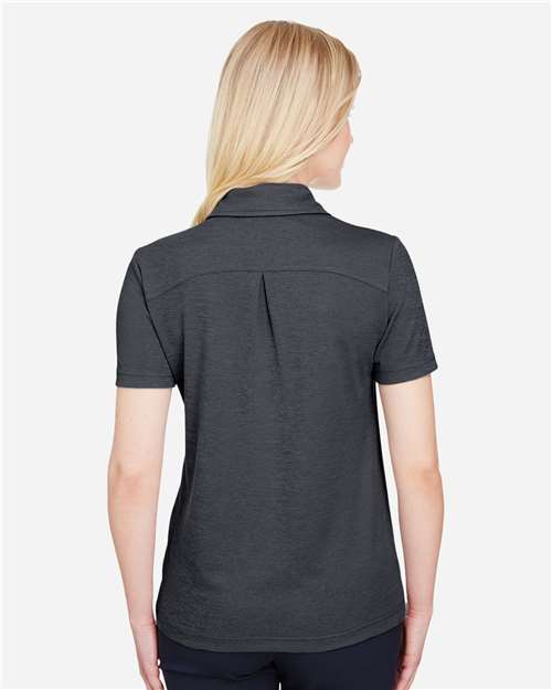 Devon & Jones DG22W Women's CrownLux Performance Address Melange Polo - Black Melange - model back