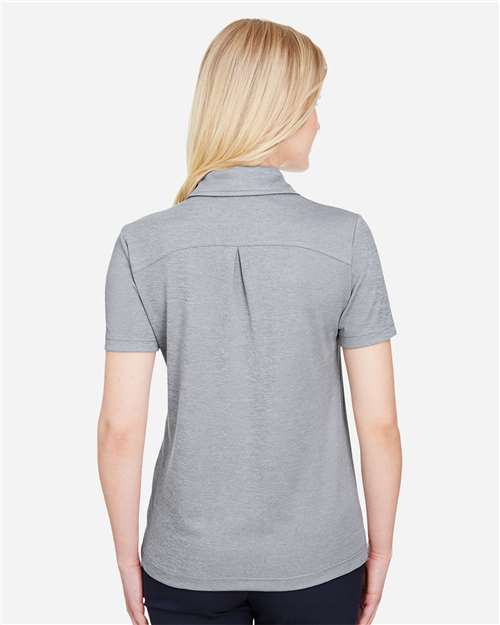 Devon & Jones DG22W Women's CrownLux Performance Address Melange Polo - Grey Melange - model back
