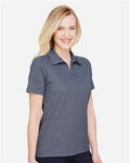 Devon & Jones DG22W Women's CrownLux Performance Address Melange Polo - Navy Melange - model side