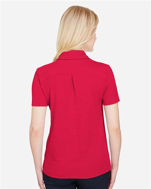 Devon & Jones DG22W Women's CrownLux Performance Address Melange Polo - Red Melange - model back