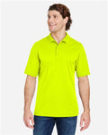Core 365 CE104 Men's Market Snag Protect Mesh Polo - Safety Yellow - model front