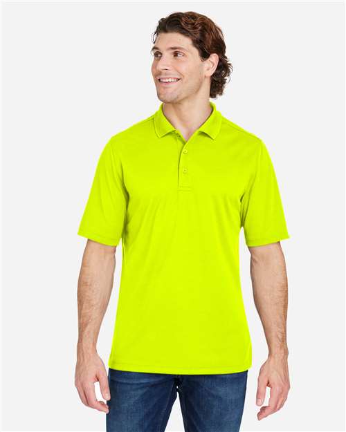 Core 365 CE104 Men's Market Snag Protect Mesh Polo - Safety Yellow - model front