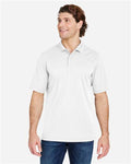 Core 365 CE104 Men's Market Snag Protect Mesh Polo - White - model front