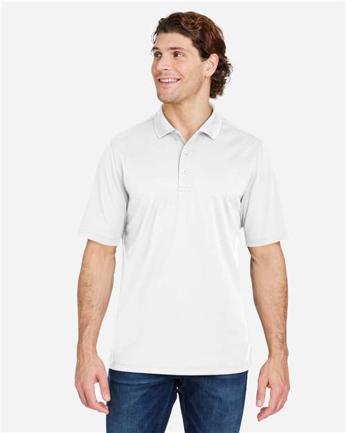 Core 365 CE104 Men's Market Snag Protect Mesh Polo - White - model front