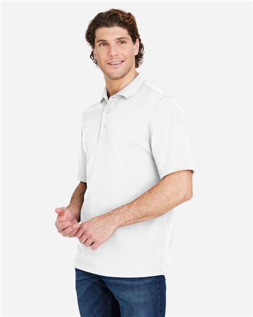 Core 365 CE104 Men's Market Snag Protect Mesh Polo - White - model side