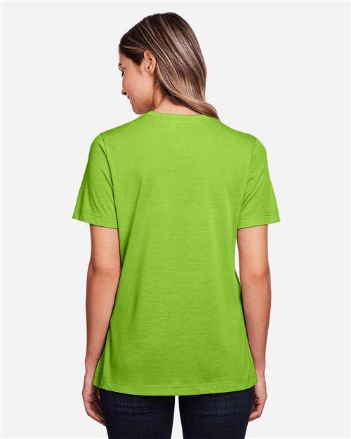 Core 365 CE111W Women's Fusion ChromaSoft Performance T-Shirt - Acid Green - model back
