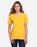 Core 365 CE111W Women's Fusion ChromaSoft Performance T-Shirt - Campus Gold - model front