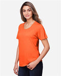 Core 365 CE111W Women's Fusion ChromaSoft Performance T-Shirt - Campus Orange - model side