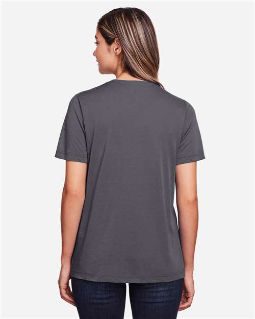 Core 365 CE111W Women's Fusion ChromaSoft Performance T-Shirt - Carbon - model back