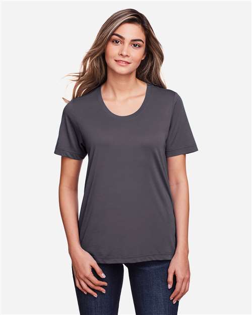 Core 365 CE111W Women's Fusion ChromaSoft Performance T-Shirt - Carbon - model front