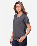 Core 365 CE111W Women's Fusion ChromaSoft Performance T-Shirt - Carbon - model side