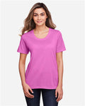 Core 365 CE111W Women's Fusion ChromaSoft Performance T-Shirt - Charity Pink - model front