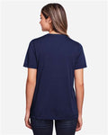Core 365 CE111W Women's Fusion ChromaSoft Performance T-Shirt - Classic Navy - model back