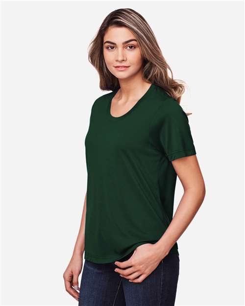 Core 365 CE111W Women's Fusion ChromaSoft Performance T-Shirt - Forest - model side