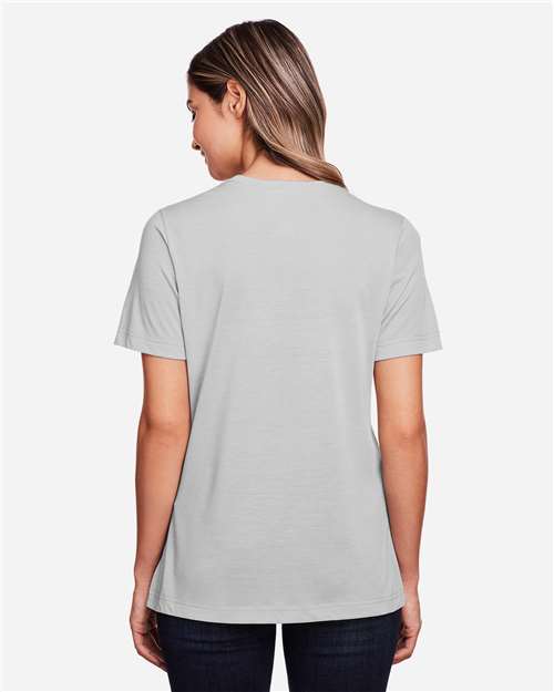 Core 365 CE111W Women's Fusion ChromaSoft Performance T-Shirt - Platinum - model back