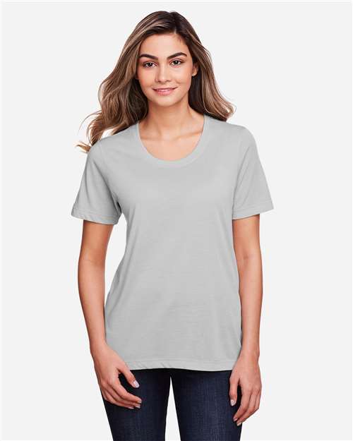 Core 365 CE111W Women's Fusion ChromaSoft Performance T-Shirt - Platinum - model front
