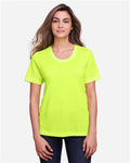Core 365 CE111W Women's Fusion ChromaSoft Performance T-Shirt - Safety Yellow - model front