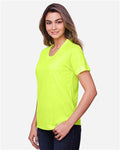 Core 365 CE111W Women's Fusion ChromaSoft Performance T-Shirt - Safety Yellow - model side