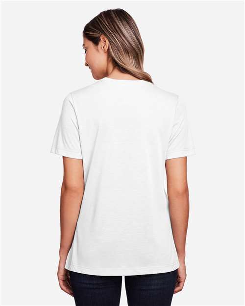 Core 365 CE111W Women's Fusion ChromaSoft Performance T-Shirt - White - model back