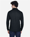 Core 365 88192 Pinnacle Performance Long Sleeve Piqué Polo - Black - model back