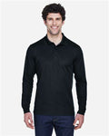 Core 365 88192 Pinnacle Performance Long Sleeve Piqué Polo - Black - model front