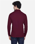 Core 365 88192 Pinnacle Performance Long Sleeve Piqué Polo - Burgundy - model back
