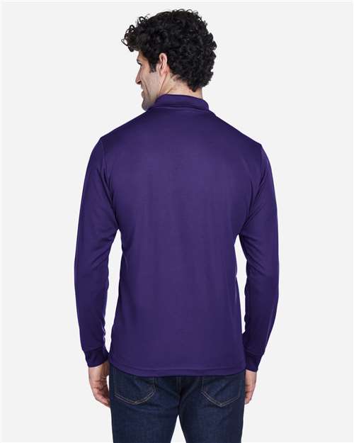 Core 365 88192 Pinnacle Performance Long Sleeve Piqué Polo - Campus Purple - model back