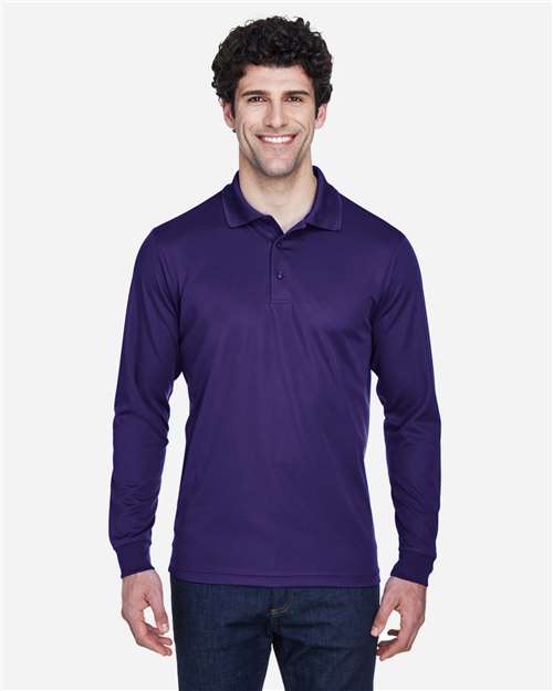 Core 365 88192 Pinnacle Performance Long Sleeve Piqué Polo - Campus Purple - model front