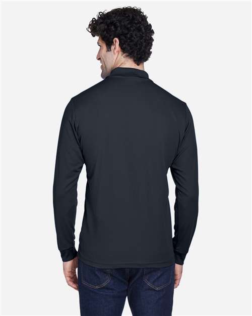 Core 365 88192 Pinnacle Performance Long Sleeve Piqué Polo - Carbon - model back