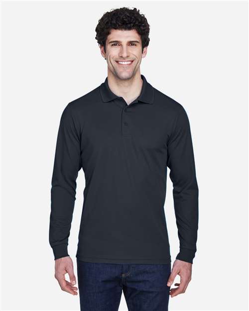Core 365 88192 Pinnacle Performance Long Sleeve Piqué Polo - Carbon - model front