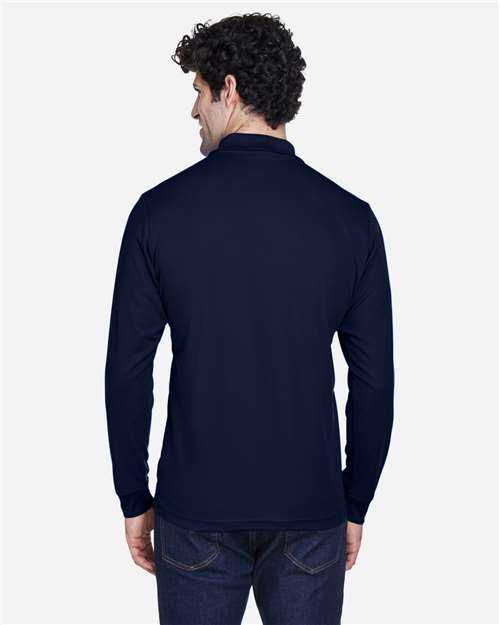 Core 365 88192 Pinnacle Performance Long Sleeve Piqué Polo - Classic Navy - model back