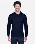Core 365 88192 Pinnacle Performance Long Sleeve Piqué Polo - Classic Navy - model front