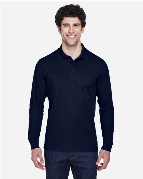 Core 365 88192 Pinnacle Performance Long Sleeve Piqué Polo - Classic Navy - model front