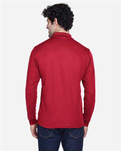 Core 365 88192 Pinnacle Performance Long Sleeve Piqué Polo - Classic Red - model back