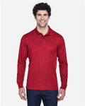Core 365 88192 Pinnacle Performance Long Sleeve Piqué Polo - Classic Red - model front