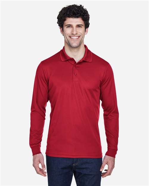 Core 365 88192 Pinnacle Performance Long Sleeve Piqué Polo - Classic Red - model front