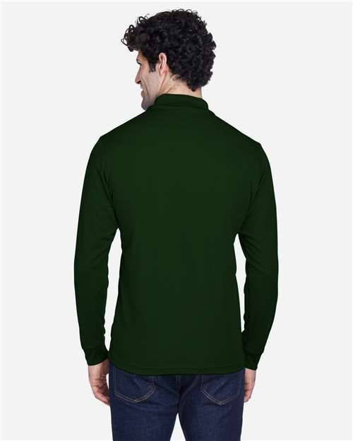 Core 365 88192 Pinnacle Performance Long Sleeve Piqué Polo - Forest - model back