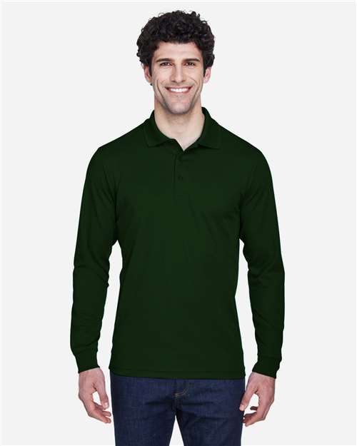 Core 365 88192 Pinnacle Performance Long Sleeve Piqué Polo - Forest - model front