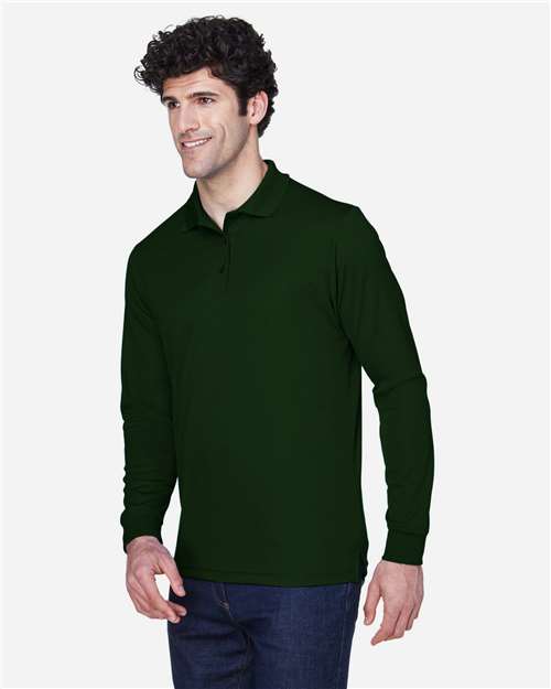 Core 365 88192 Pinnacle Performance Long Sleeve Piqué Polo - Forest - model side